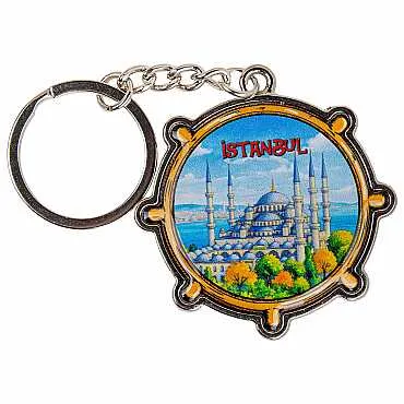 İstanbul Temalı Dümen Şekilli Metal Anahtarlık - 4