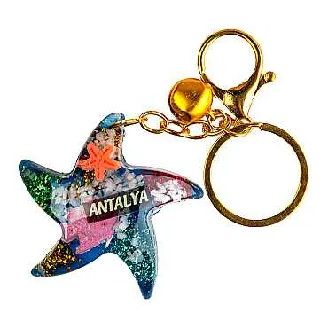 Antalya Temalı Şeffaf Polyester Anahtarlık Golden Collectıon - 12