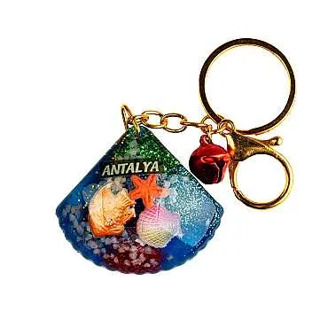 Antalya Temalı Şeffaf Polyester Anahtarlık Golden Collectıon - 17