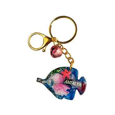Antalya Temalı Şeffaf Polyester Anahtarlık Golden Collectıon - 8