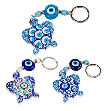 Antalya Temalı Nazar Caretta Polyester Anahtarlık - 2