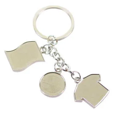 City Themed Metal Keychain With 3 Charms - Mixed 40x90 mm - Standart - 2