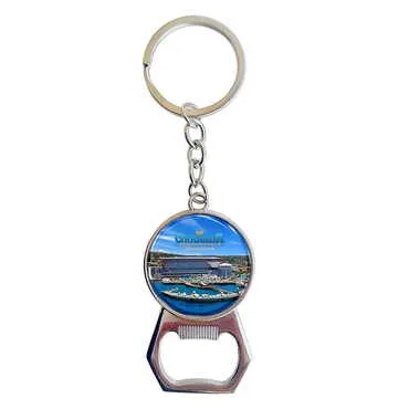 Hotel Themed Metal Keychain With Opener 35x120 mm