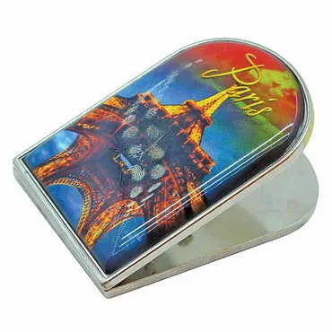 City Themed Metal Magnetic Paper Clip Holder 40x55 mm