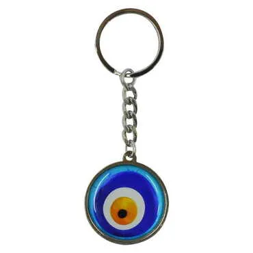 Alacati Region Themed Metal Double Face Round Keychain 40x95 mm - Standart - 2