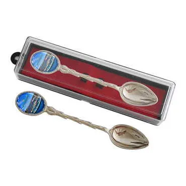 Hotel Themed Collectible Souvenir Metal Tea Spon With Giftbox 25x130 mm