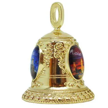 Antalya Themed Collectible Souvenir Metal Bell - Golden Color 45x60 mm