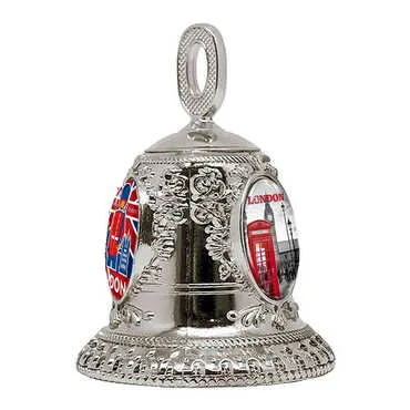 Toptan Londra Temalı Myros Metal Altın Renk Küçük Çan45x60 mm