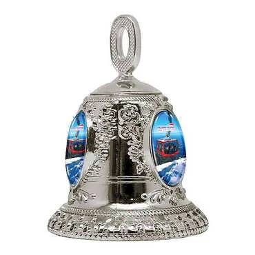 Cable Card Themed Collectible Souvenir Metal Bell - Golden Color 45x60 mm