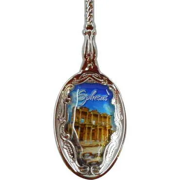Ephesus Themed Collectible Souvenir Metal Tea Spon With Giftbox - 3