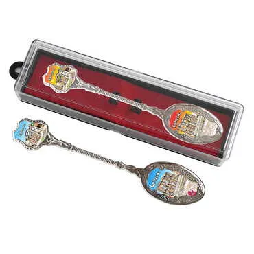 Museum Themed Collectible Souvenir Metal Tea Spon With Giftbox