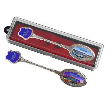 Hotel Themed Collectible Souvenir Metal Tea Spon With Giftbox