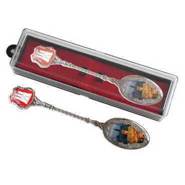City Themed Collectible Souvenir Metal Tea Spon With Giftbox