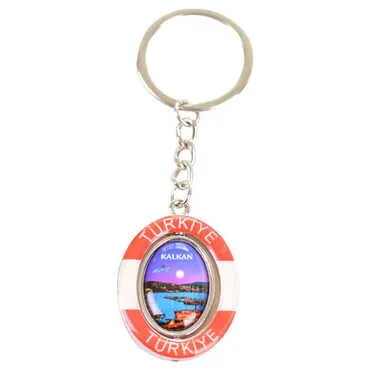 Kalkan Themed Customised Metal Oval Keyring