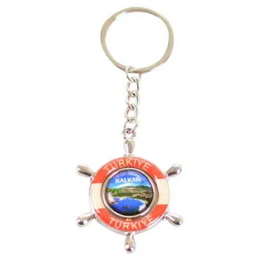Kalkan Themed Metal Rudder Keyring - Standart