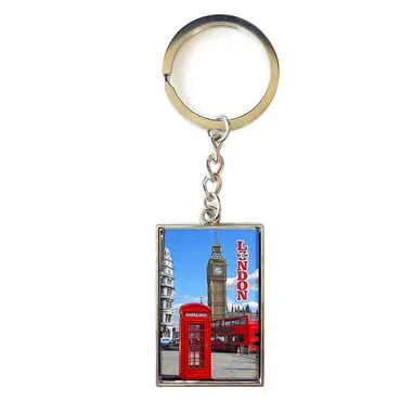 London Themed Metal Rectangle Keychain 30x100 mm - Standart - 2
