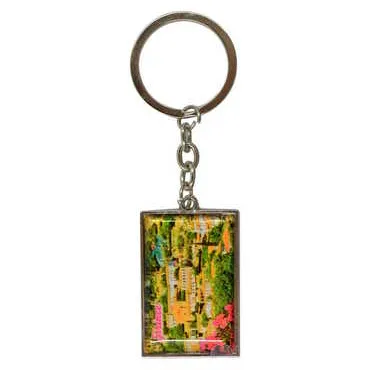 Şirince Themed Metal Rectangle Keychain 30x100 mm