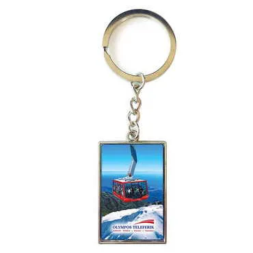 Cable Card Themed Metal Rectangle Keychain 30x100 mm