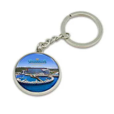 Hotel Themed Metal Round Keychain 35x90 mm - Standart - 2