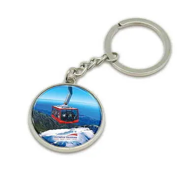 Cable Card Themed Metal Round Keychain 35x90 mm - Standart