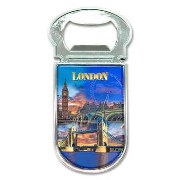 London Themed Metal Magnetic Small Opener 30x77 mm - Standart - 2