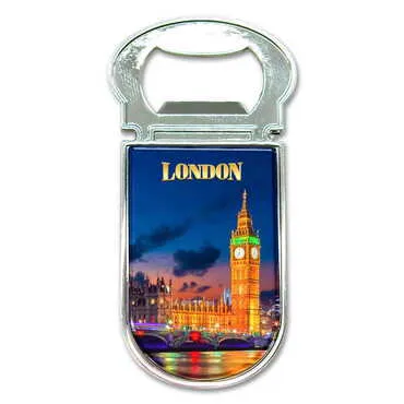 London Themed Metal Magnetic Small Opener 30x77 mm - Standart - 3