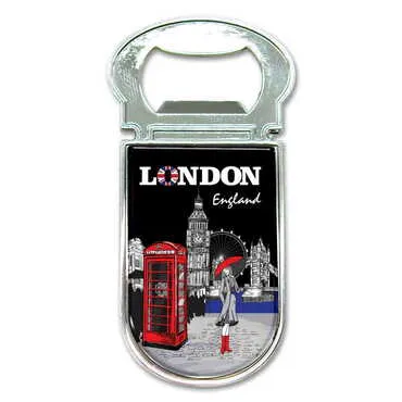 City Themed Metal Magnetic Small Opener 30x77 mm - Standart - 3