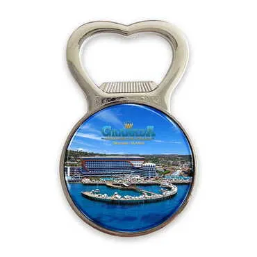 Hotel Themed Metal Magnetic Small Round Opener 38x60 mm
