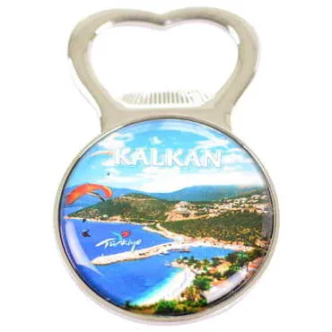 City Themed Metal Magnetic Small Round Opener 38x60 mm