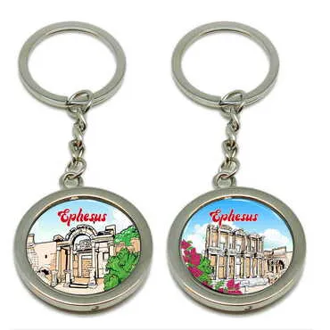 Ephesus Themed Metal Spinner Keychain 38x100 mm