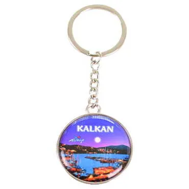 Kalkan Themed Metal Round Keychain 40x100 mm