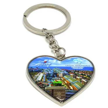 Hotel Themed Metal Heart Keychain 40x90 mm - Standart - 2