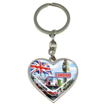 Customazible Metal Heart Keychain 40x90 mm