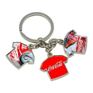 Promotional Metal Keychain With 3 Charms - T-Shirt 40x95 mm - Standart - 2