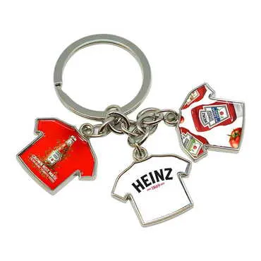 Promotional Metal Keychain With 3 Charms - T-Shirt 40x95 mm - Standart - 4