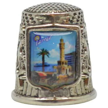 Izmir Themed Collectible Souvenir Thimble With Gift Box - Shield Shape 20x25 mm - Standart - 2