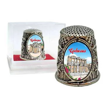Museum Themed Collectible Souvenir Thimble With Gift Box - Oval Shape 20x25 mm