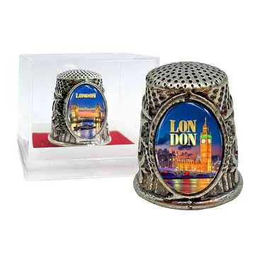 City Themed Collectible Souvenir Thimble With Gift Box - Oval Shape 20x25 mm - Standart - 2
