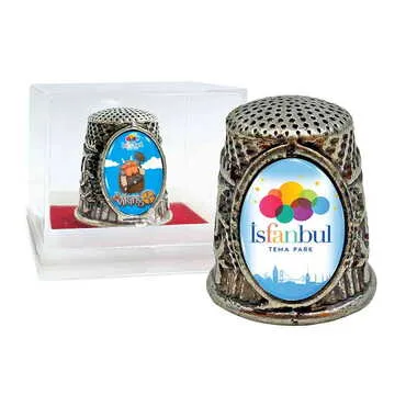 Theme Park Themed Collectible Souvenir Thimble With Gift Box - Oval Shape 20x25 mm