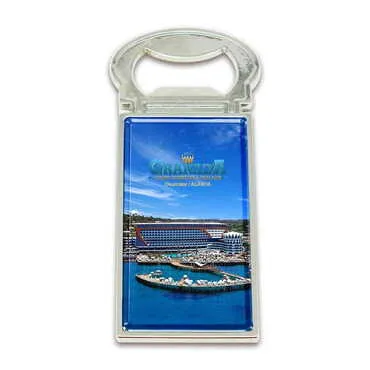 Hotel Themed Metal Rectangle Magnetic Opener 33x90 mm