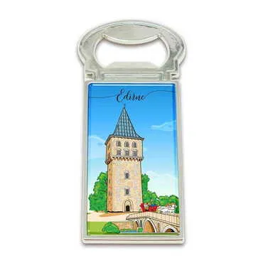 City Themed Metal Rectangle Magnetic Opener 33x90 mm - Standart - 3