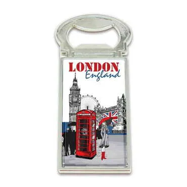 City Themed Metal Rectangle Magnetic Opener 33x90 mm - Standart - 4