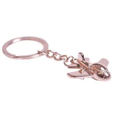 Plane Shaped Metal Keyring