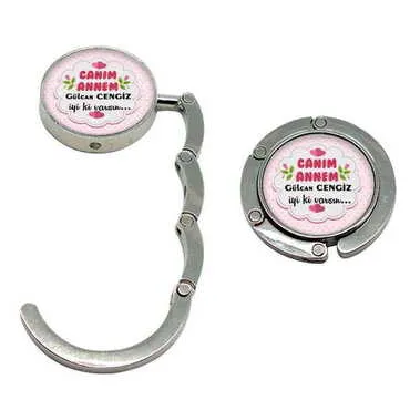 Mom Themed Metal Folding Purse Hook For Table 45 mm - Standart
