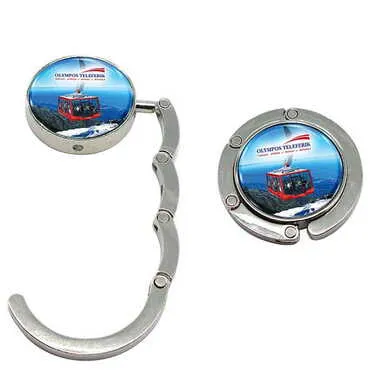 Cable Card Themed Metal Folding Purse Hook For Table 45 mm