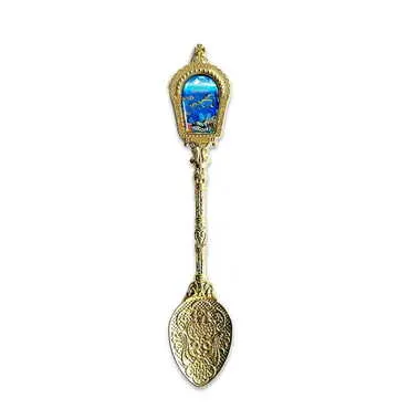 Aquapark Themed Yellow Metal Souvenir Spoon 25x130 mm
