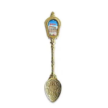 Toptan Müze Temalı Myros Metal Sarı Hatıra Kaşık 25x130 mm