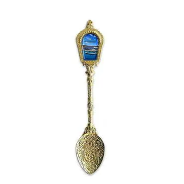 Hotel Themed Yellow Metal Souvenir Spoon 25x130 mm - Standart