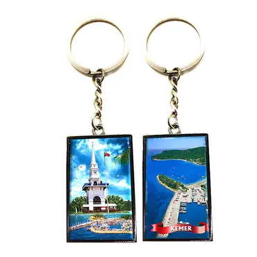 Customazible Metal Rectangle Double Face Keychain 30x100 mm