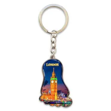 London Themed Metal Foot Shaped Keychain - Standart